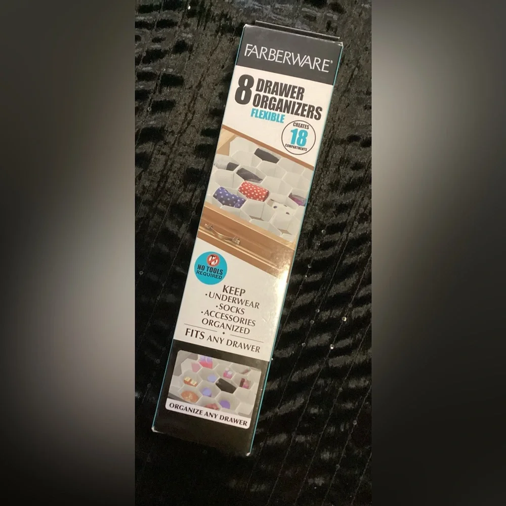 Farberware Flexible Drawer Organizers - White and Gray